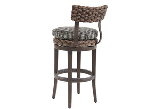 Lexington Tommy Bahama Outdoor 3350 Swivel Bar/Counter Stool - Artisan Crafted Elegance With All-weather Wicker And Teak Finish  Wood 3350-16sw-40