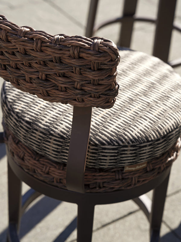 Lexington Tommy Bahama Outdoor 3350 Swivel Bar/Counter Stool - Artisan Crafted Elegance With All-weather Wicker And Teak Finish  Wood 3350-16sw-40