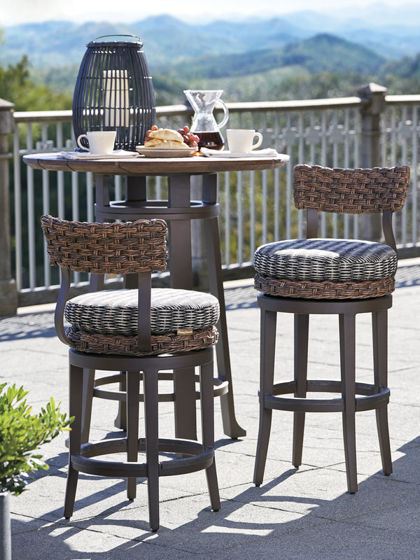 Lexington Tommy Bahama Outdoor 3350 Swivel Bar/Counter Stool - Artisan Crafted Elegance With All-weather Wicker And Teak Finish  Wood 3350-16sw-40