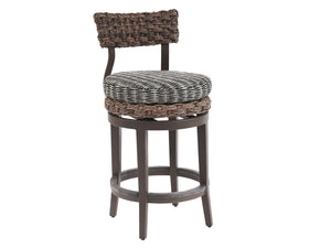 Lexington Tommy Bahama Outdoor 3350 Swivel Bar/Counter Stool - Artisan Crafted Elegance With All-weather Wicker And Teak Finish  Wood 3350-17sw-40