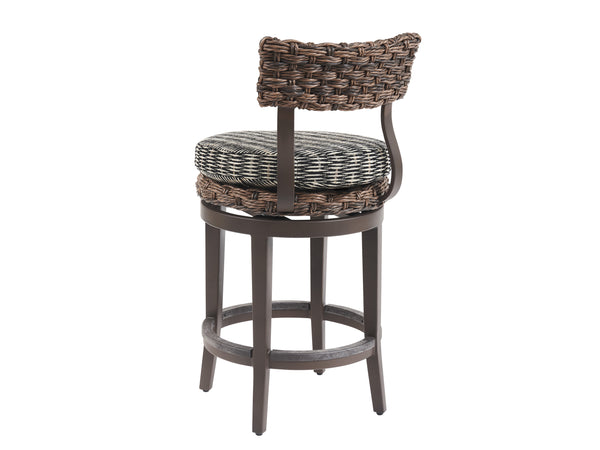 Lexington Tommy Bahama Outdoor 3350 Swivel Bar/Counter Stool - Artisan Crafted Elegance With All-weather Wicker And Teak Finish  Wood 3350-17sw-40