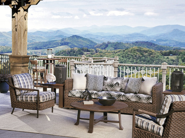 Lexington Tommy Bahama Outdoor 3350-33-40 Sofa - Elegant Tommy Bahama Design With Woven Wicker, Teak Tops, And Artisan Craftsmanship  Wood 3350-33-40