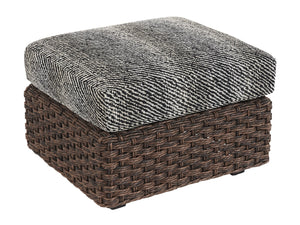 Lexington Tommy Bahama Outdoor 3350-44-40 Ottoman - Artisan-crafted Elegance With All-weather Wicker, Teak Top & Contemporary Design  Wood 3350-44-40