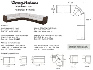Lexington Tommy Bahama Outdoor 3350-50s-41 Sectional Sofa - Artisan-crafted Elegance With All-weather Wicker & Teak Accents  Wood 3350-50s-41