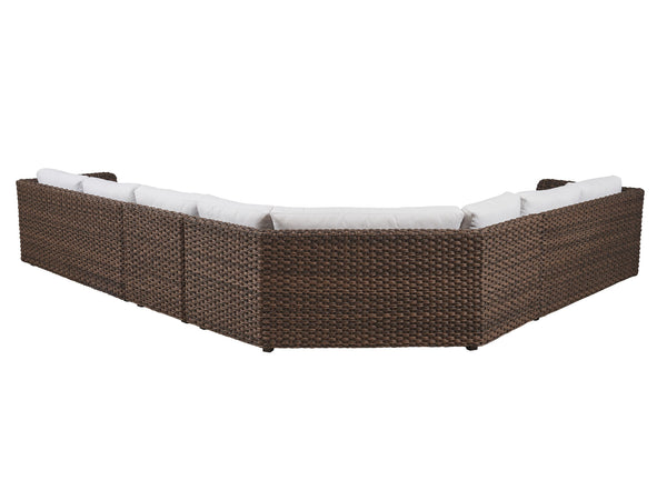 Lexington Tommy Bahama Outdoor 3350-50s-41 Sectional Sofa - Artisan-crafted Elegance With All-weather Wicker & Teak Accents  Wood 3350-50s-41