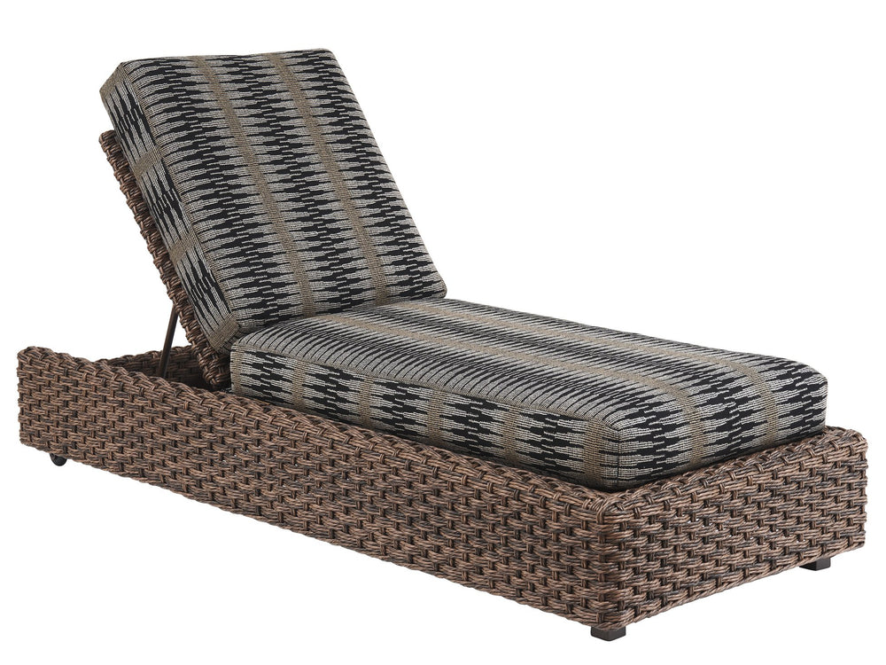 Lexington Tommy Bahama Outdoor 3350-75-40 Chaise Lounge: Elegant All-weather Wicker Design With Sustainable Teak & Artisan Craftsmanship  Wood 3350-75-40