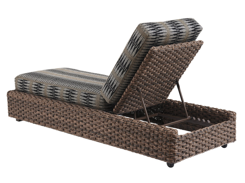 Lexington Tommy Bahama Outdoor 3350-75-40 Chaise Lounge: Elegant All-weather Wicker Design With Sustainable Teak & Artisan Craftsmanship  Wood 3350-75-40