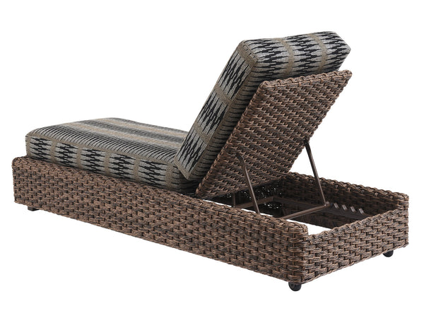 Lexington Tommy Bahama Outdoor 3350-75-40 Chaise Lounge: Elegant All-weather Wicker Design With Sustainable Teak & Artisan Craftsmanship  Wood 3350-75-40