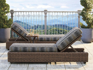 Lexington Tommy Bahama Outdoor 3350-75-40 Chaise Lounge: Elegant All-weather Wicker Design With Sustainable Teak & Artisan Craftsmanship  Wood 3350-75-40