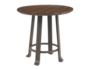 Lexington Tommy Bahama Outdoor 3350-873c Elegant Round Bistro Table With Teak Top & Woven Wicker Base For Outdoor Dining Style  Wood 3350-873c