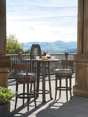 Lexington Tommy Bahama Outdoor 3350 Swivel Bar/Counter Stool - Artisan Crafted Elegance With All-weather Wicker And Teak Finish  Wood 3350-16sw-40