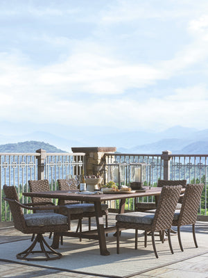 Lexington Tommy Bahama Outdoor 3350-877c Elegant Rectangular Dining Table With Artisan Teak Top And Sophisticated Wicker Design  Wood 3350-877c