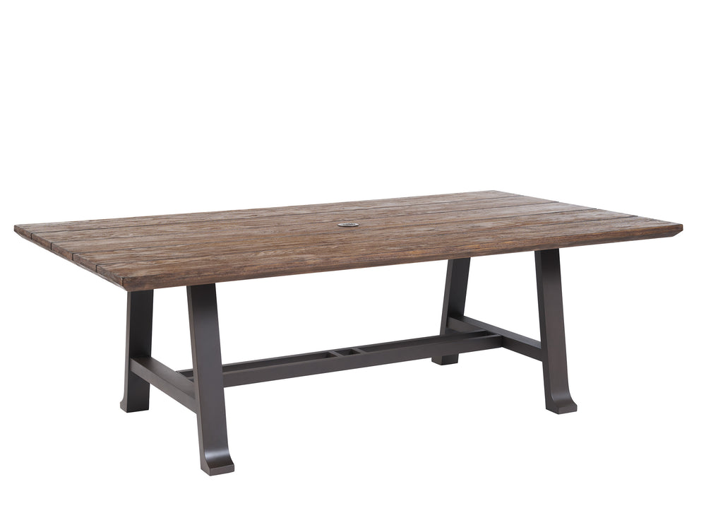 Lexington Tommy Bahama Outdoor 3350-877c Elegant Rectangular Dining Table With Artisan Teak Top And Sophisticated Wicker Design  Wood 3350-877c