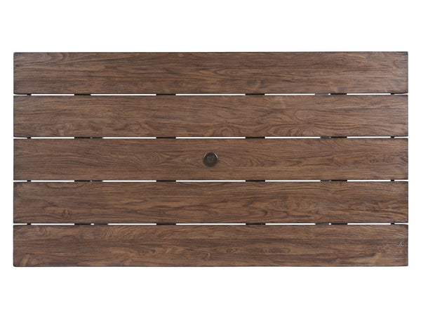 Lexington Tommy Bahama Outdoor 3350-877c Elegant Rectangular Dining Table With Artisan Teak Top And Sophisticated Wicker Design  Wood 3350-877c