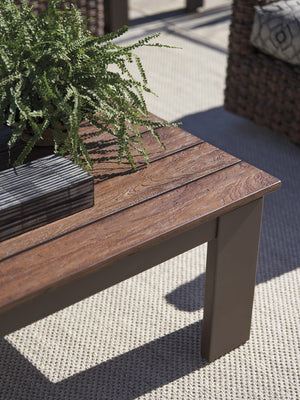 Lexington Tommy Bahama Outdoor 3350-947 Kilimanjaro Rectangular Cocktail Table With Artisan Design And All-weather Wicker Finish  Wood 3350-947