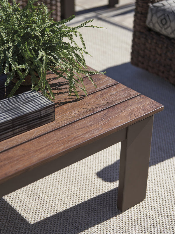 Lexington Tommy Bahama Outdoor 3350-947 Kilimanjaro Rectangular Cocktail Table With Artisan Design And All-weather Wicker Finish  Wood 3350-947