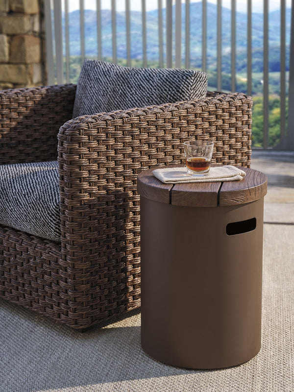 Lexington Tommy Bahama Outdoor 3350-950 Round Table – Artisan-crafted Teak Top With All-weather Wicker, Perfect For Outdoor Elegance  Wood 3350-950