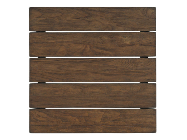 Lexington Tommy Bahama Outdoor 3350-955 Kilimanjaro Serving End Table - Artisan-crafted Elegance With Teak Top And Wicker Design  Wood 3350-955