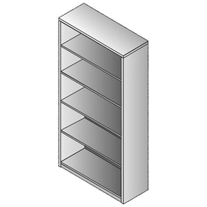 OSP Home Furnishings Sonoma Five Shelf Tall Bookcase Engineered Wood Open Storage for Office or Living Room SON-56