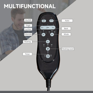 English Elm Vinsetto Heated Massage Office Chair with Recline & Footrest, High-Back Gray, 6 Motors, Timer W2225P173847