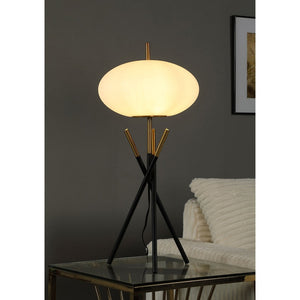 English Elm Clarendon Metal Tripod Table Lamp with Frosted Orb Shade Gold Touch Switch Accent B062P447789