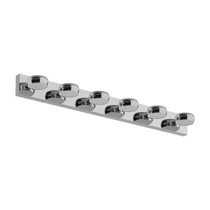 English Elm Led Vanity Lights - Modern 6-Light Chrome Bath Fixture With Dimming Control For Bright Mirror Illumination W2312P374937