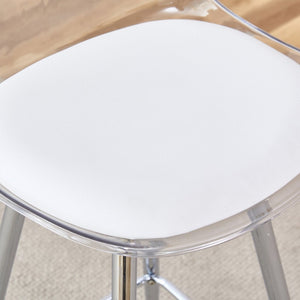 English Elm Modern Pu Leather Upholstered Barstools with Slim Metal Legs for Kitchen Counter Seating W1151P154367