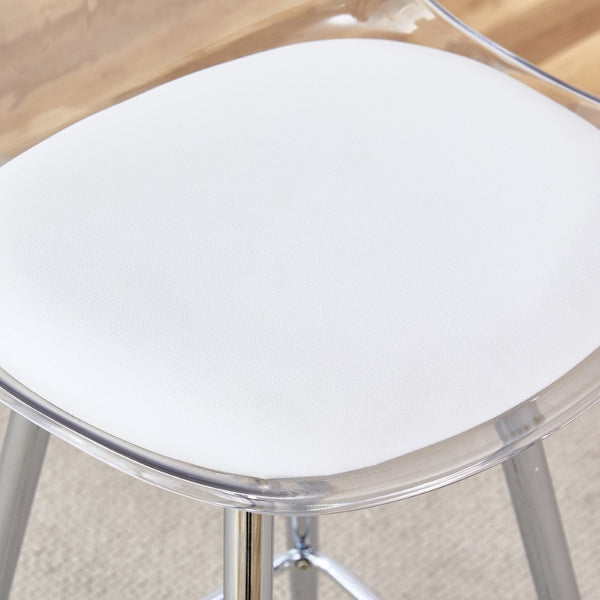 English Elm Modern Pu Leather Upholstered Barstools with Slim Metal Legs for Kitchen Counter Seating W1151P154367