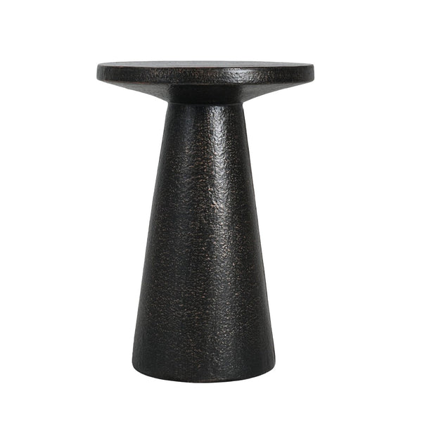 English Elm Mgo Compact Side Table Weatherproof Magnesium Oxide Build for Patio or Living Room Black N776P372343B