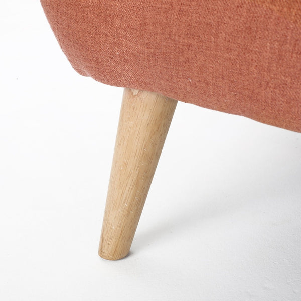 English Elm 67.25" Button Tufted Mid-century Loveseat with Rubberwood Legs for Compact Living Spaces Burnt Orange N771P371392D