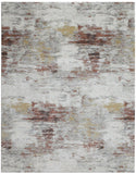 Sams International Granada Riverbed Machine Made Polypropylene Abstract Shag Rug Ivory, Gold, Gray, Rust 7' 10" x 10' 10"