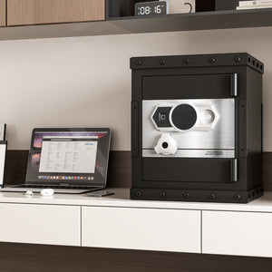 English Elm Three-Lock Large Steel Digital Safe With Biometric Access, Emergency Options & Robust Security Features W396P307320-GIGA