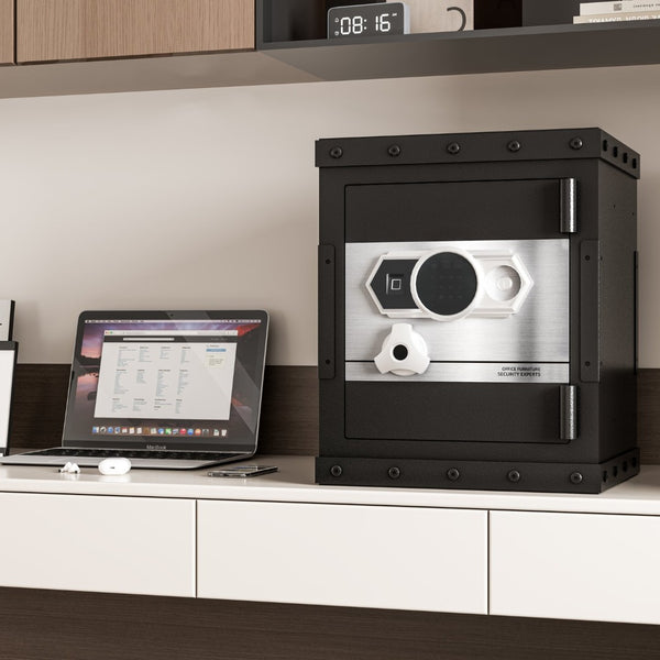 English Elm Three-Lock Large Steel Digital Safe With Biometric Access, Emergency Options & Robust Security Features W396P307320-GIGA