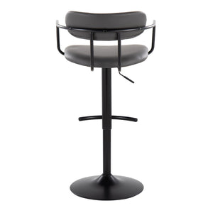 English Elm Contemporary Swivel Barstools Set of 2 Faux Leather Seat Black Metal Frame B202S00812