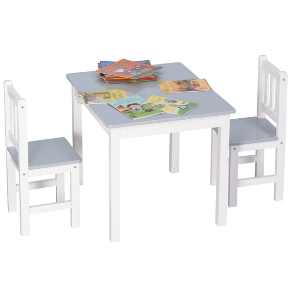 English Elm Qaba Kids 3-Piece Wooden Table And Chair Set For Arts, Crafts & Mealtime - Ideal For Toddlers 3+ W2225P217326-GIGA