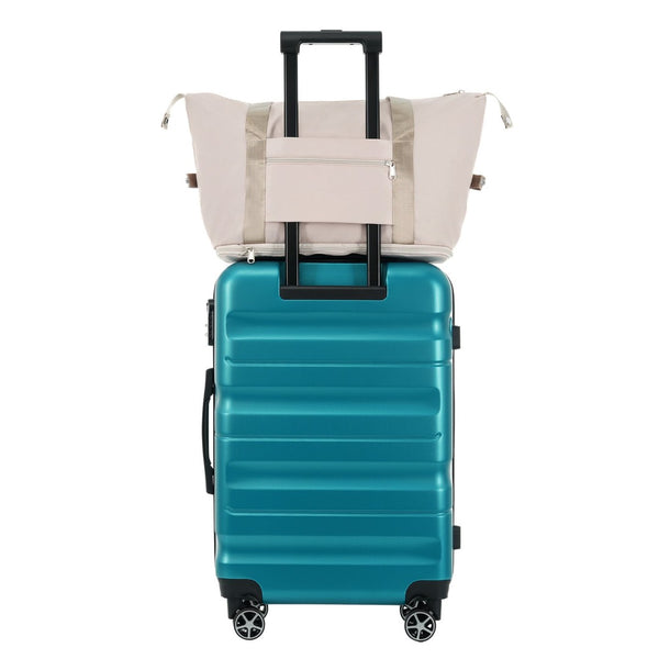 English Elm Hardshell Abs Four Piece Luggage Set with Spinner Wheels Tsa Lock Packing Cubes Blue N730P262653D