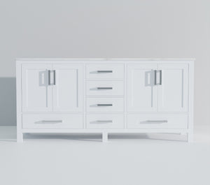English Elm White Double Bath Vanity With Carrara Marble Top – Elegant Design, Ample Storage & Timeless Finish B2731P258901-GIGA