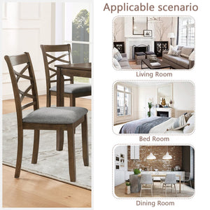 English Elm Dining Chairs Set Of 4, Ergonomic Walnut Wooden Side Chairs With Padded Seats For Comfort & Style W1998P317434