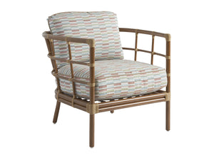 Lexington Tommy Bahama Outdoor 3360-11-40 Lounge Chair - Embrace Coastal Luxury With Leather-wrapped Bamboo & Wavy Glass Top Design  Wood 3360-11-40