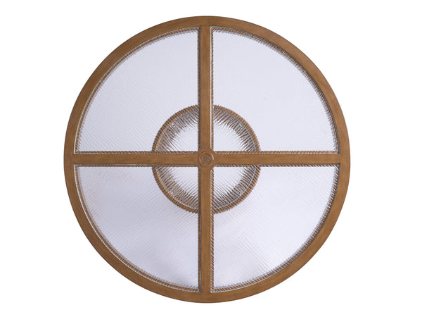 Lexington Tommy Bahama Outdoor 3360-870c Elegant Round Dining Table With Wavy Glass Top - Embrace Coastal Luxury And Style  Wood 3360-870c