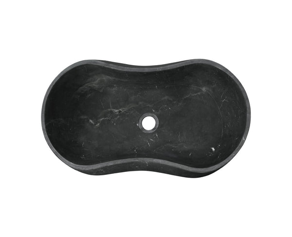 English Elm Luxury Solid Marble Vessel Sink Wavy Organic Stone Basin Matte Honed Vanity Bowl W1696P408021