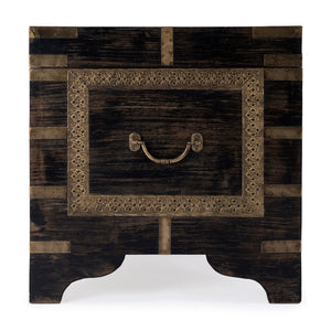 Butler Specialty Nador Hand-painted Brass Inlay Storage Trunk Coffee Table - Vintage Charm & Spacious Functionality Brown Mango Solids,Brass 3365451-butler