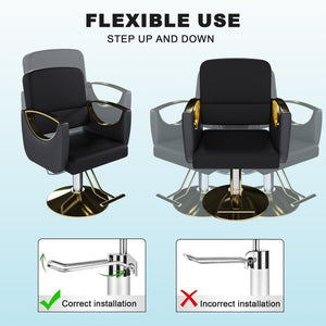 English Elm Hydraulic Salon Chair with Foot Pump Swivel Base Pu Leather Seat for Barber Tattoo Spa W2700P410954