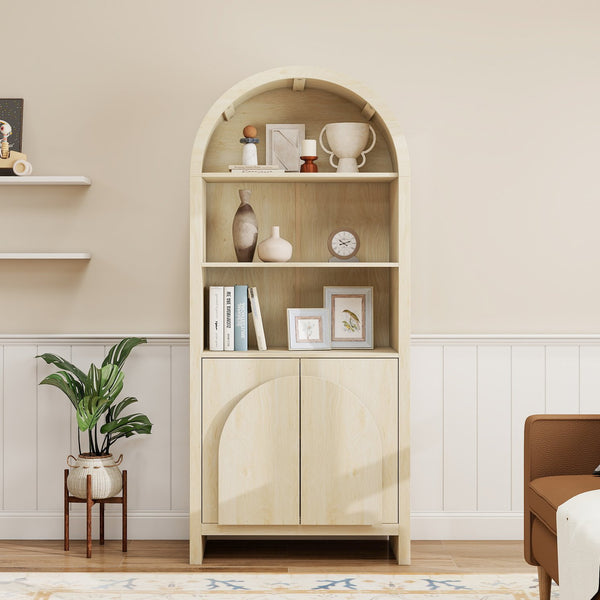English Elm Arched Modern Farmhouse Storage Cabinet With Adjustable Shelves For Kitchen, Living Room & More W688P278910