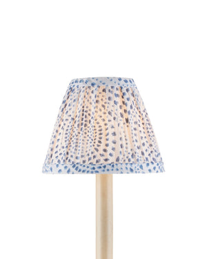 Currey & Company Lenore Elegant Tapered Chandelier Shade With Vibrant Abstract Block-print Design For Stylish Lighting Blue Cotton 0900-0050-currey-company