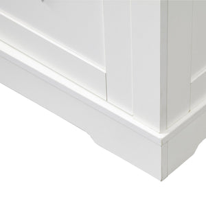 English Elm 39" Sliding Barn Door Buffet Sideboard with Walnut Top, 2 Drawers, 5 Compartments, Anti-Tip Safety and Durable MDF Finish W2948P245259