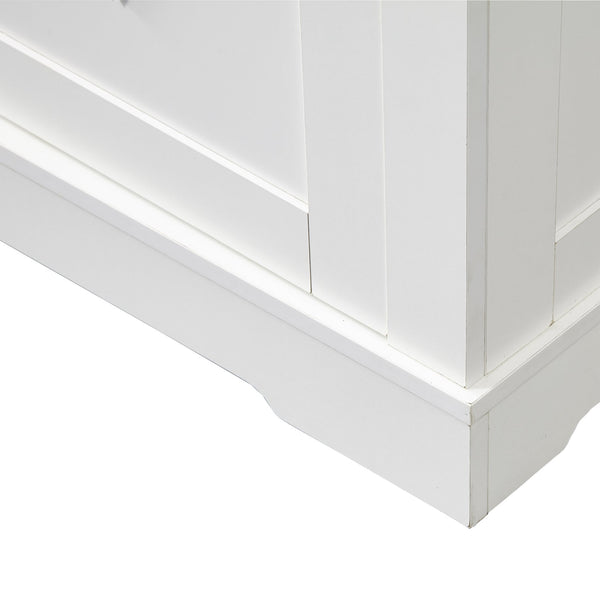 English Elm 39" Sliding Barn Door Buffet Sideboard with Walnut Top, 2 Drawers, 5 Compartments, Anti-Tip Safety and Durable MDF Finish W2948P245259