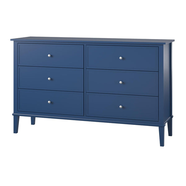 English Elm Valencia Seven Drawer Wide Dresser Dual Tone Laminate Matte Black Pulls Bedroom B2733S00016