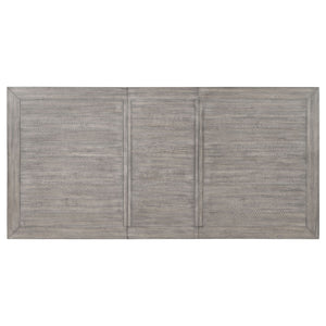 English Elm Centera Grey and Black Rectangular Dining Table with Extension Leaf, Plush Dove Gray Upholstery & Farmhouse Flair B062P358241