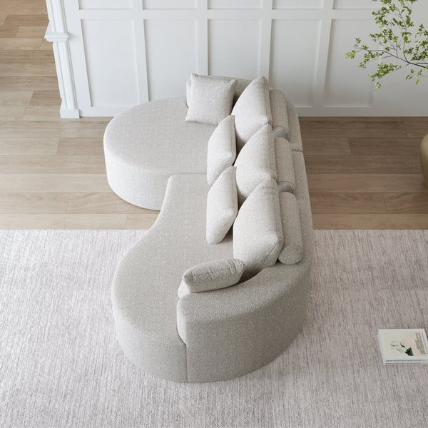English Elm Modern Chenille Cloud Sectional Sofa Oversized 4 Seat Curved Couch for Living Room W834S00484